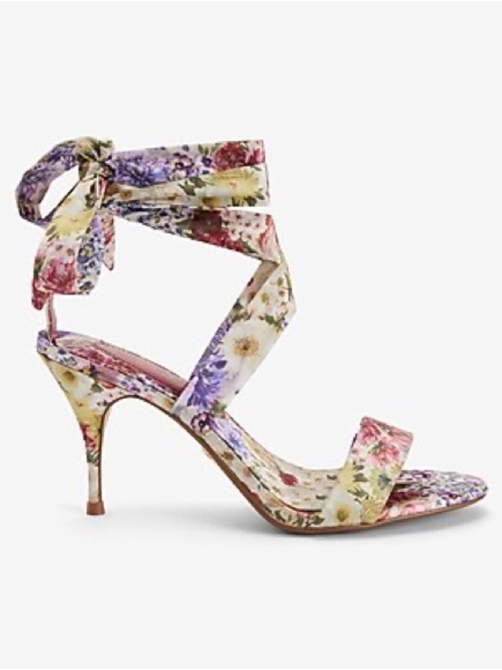 Express Floral Lace Up Heeled Sandals-Size 9